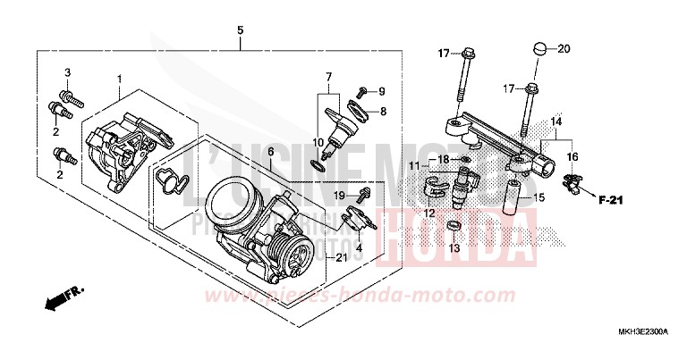 THROTTLE BODY for ADV750 DEGITAL SILVER METALLIC (NHA30) from 2018