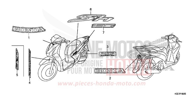 MARK for SH150i MAT PEARL COOL WHITE (NHB44) from 2014