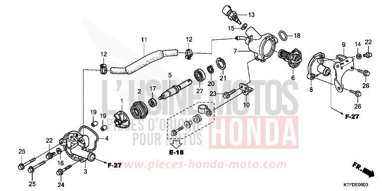 WATER PUMP for SH150i PEARL MONTANA BLUE (PB351) from 2011