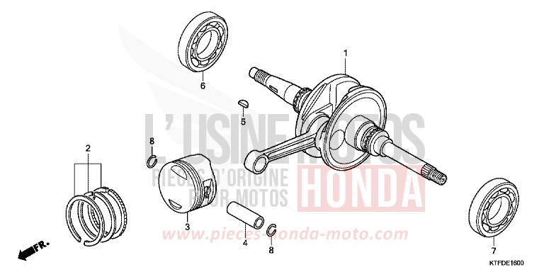 CRANKSHAFT/PISTON for SH150i PEARL MONTANA BLUE (PB351) from 2011