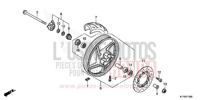 FRONT WHEEL for SH150i PEARL MONTANA BLUE (PB351) from 2011