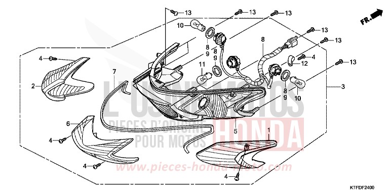 REAR COMBINATION LIGHT for SH150i PEARL MONTANA BLUE (PB351) from 2011