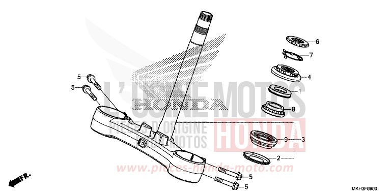 STEERING STEM for ADV750 DEGITAL SILVER METALLIC (NHA30) from 2018