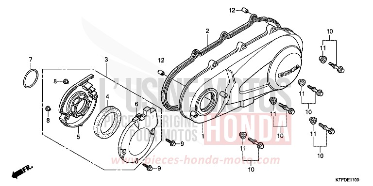LEFT CRANKCASE COVER for SH150i PEARL NIGHTSTAR BLACK (NHA84) from 2011