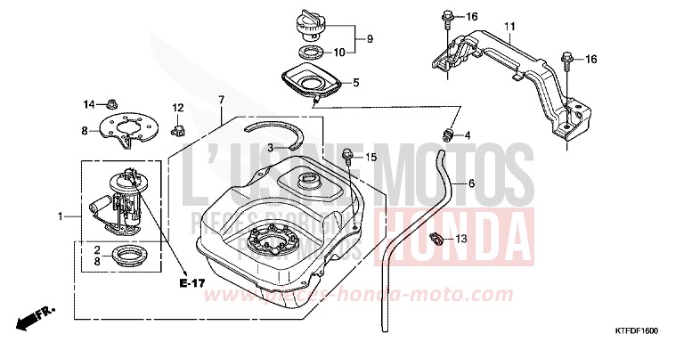 FUEL TANK for SH150i PEARL NIGHTSTAR BLACK (NHA84) from 2011