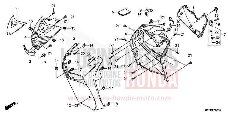 FRONT COVER for SH150i QUASAR SILVER METALLIC (NHA48) from 2011