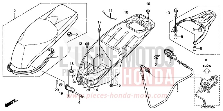 SEAT/LUGGAGE BOX for SH150i QUASAR SILVER METALLIC (NHA48) from 2011