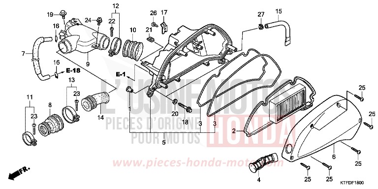 AIR CLEANER for SH150i QUASAR SILVER METALLIC (NHA48) from 2011