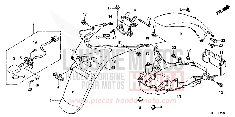 REAR FENDER for SH150i QUASAR SILVER METALLIC (NHA48) from 2011