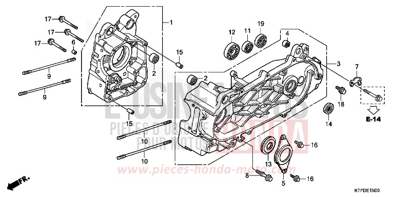 CRANKCASE for SH150i VELVET RED METALLIC (R302) from 2011