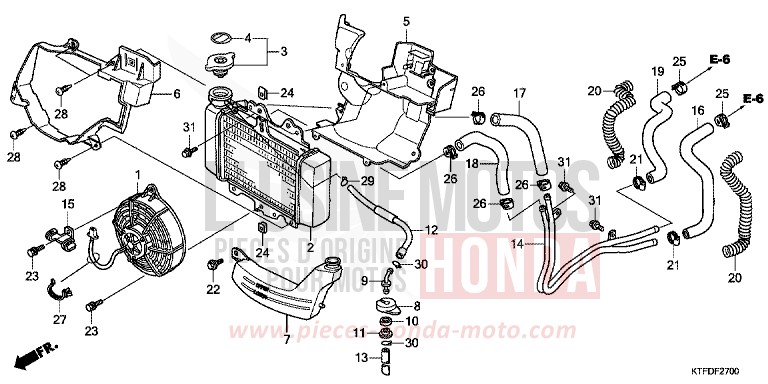 RADIATORE per SH150i VELVET RED METALLIC (R302) del 2011