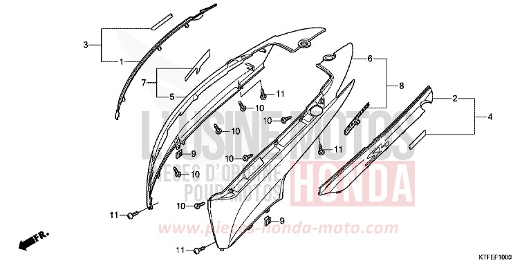 BODY COVER for SH150i M00NDUST SILVER METALLIC (NHB29) from 2012