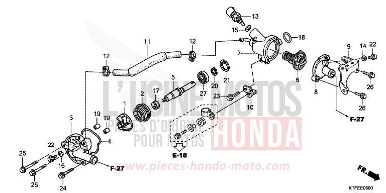 WATER PUMP for SH150i PEARL NIGHTSTAR BLACK (NHA84) from 2012