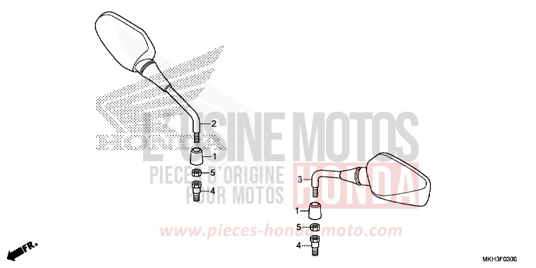 MIRROR for ADV750 MAT BULLET SILVER (NH389) from 2018