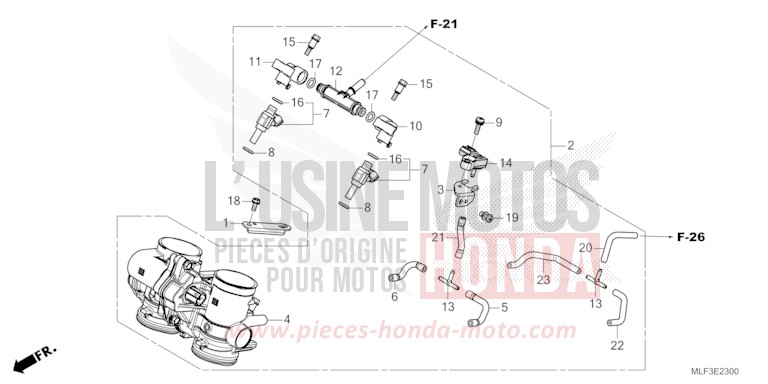 THROTTLE BODY for NT1100 MAT JEANS BLUE METALLIC (PB417) from 2024