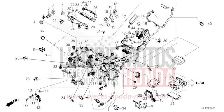 WIRE HARNESS for NT1100 MAT JEANS BLUE METALLIC (PB417) from 2024