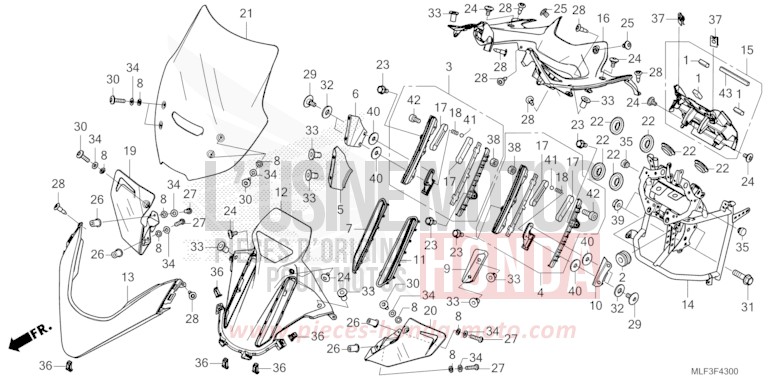 UPPER COWL/WINDSCREEN for NT1100 MAT IRIDIUM GRAY METALLIC (NHC64) from 2024