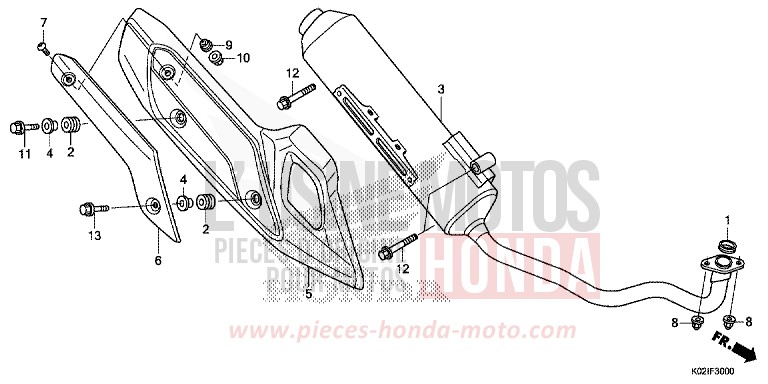 EXHAUST MUFFLER for SH150AD PEARL SIENA RED (R320) from 2016