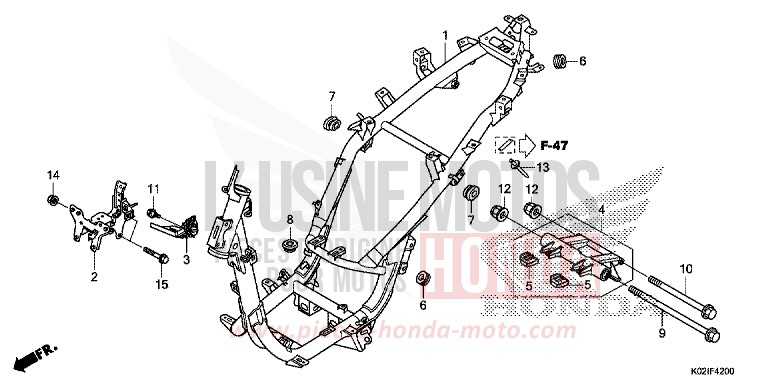 FRAME BODY for SH150AD M00NDUST SILVER METALLIC (NHB29) from 2016