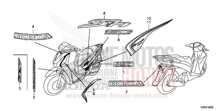 MARK/STRIPE for SH150AD M00NDUST SILVER METALLIC (NHB29) from 2016