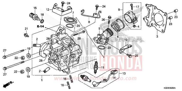 TESTATA per SH150AD PEARL NIGHTSTAR BLACK (NHA84) del 2016