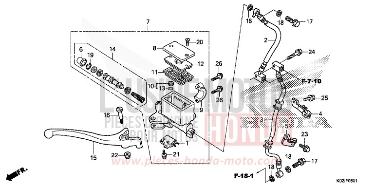 FRONT BRAKE MASTER CYLINDER (ABS) for SH150AD PEARL SIENA RED (R320) from 2016