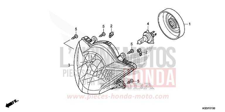 HEADLIGHT for SH150AD PEARL COOL WHITE (NHA16) from 2016