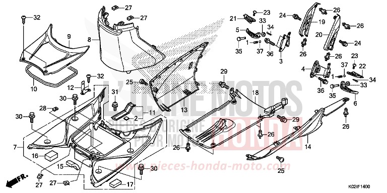 FLOOR STEP/UNDER COVER for SH150AD PEARL NIGHTSTAR BLACK (NHA84) from 2016