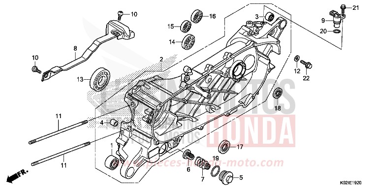 LEFT CRANKCASE for SH150AD PEARL SIENA RED (R320) from 2016