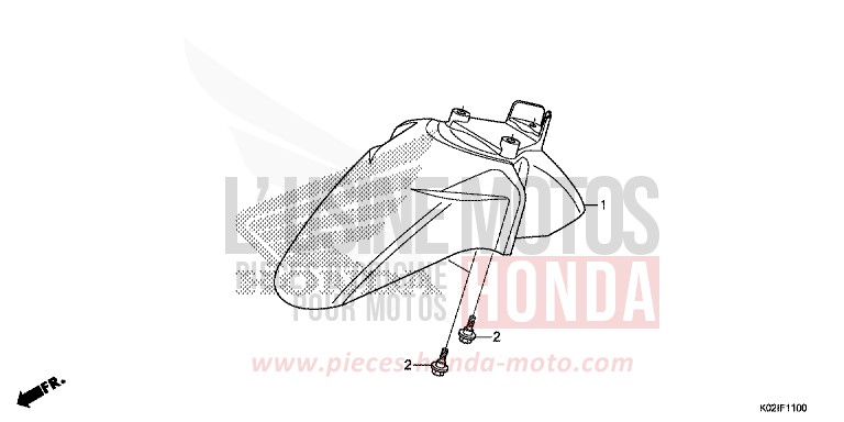 PARAFANGO ANTERIORE per SH150AD PEARL SIENA RED (R320) del 2016