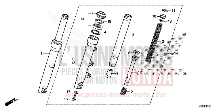 FRONT FORK for SH150AD PEARL SIENA RED (R320) from 2016