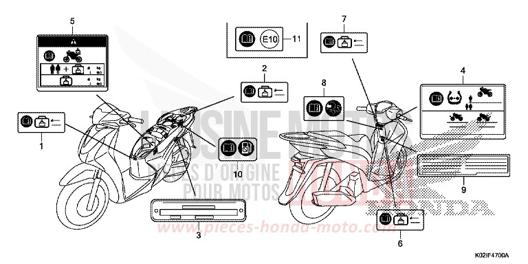 CAUTION LABEL for SH150AD PEARL SIENA RED (R320) from 2016