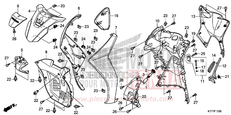 FRONT COVER for SH150AD PEARL SPLENDOR RED (R369) from 2019
