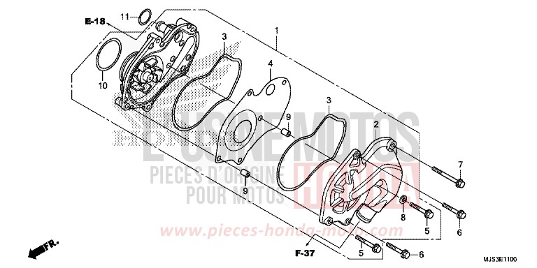 WATER PUMP for NC750J MAT BALLISTIC BLACK METALLIC (NHA86B) from 2017