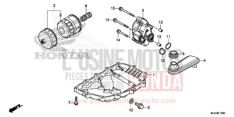 OIL PAN/OIL PUMP for NC750J MAT BALLISTIC BLACK METALLIC (NHA86B) from 2017