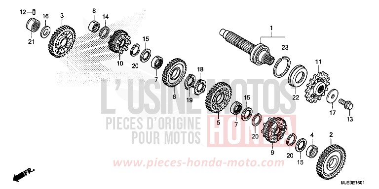 TRANSMISSION (COUNTERSHAFT) for NC750J MAT BALLISTIC BLACK METALLIC (NHA86B) from 2017