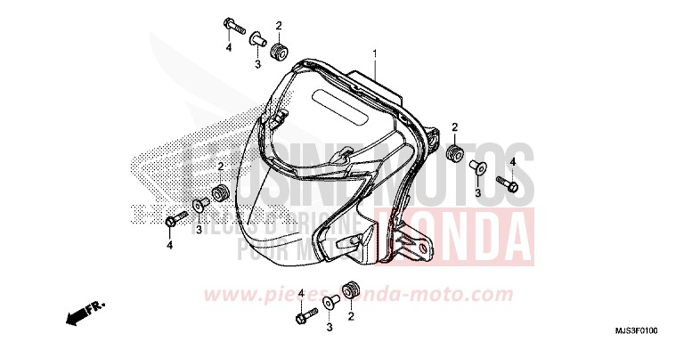 HEADLIGHT for NC750J MAT BALLISTIC BLACK METALLIC (NHA86B) from 2017