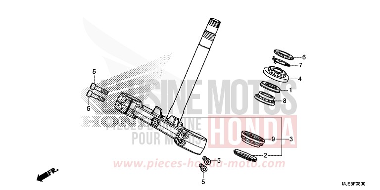 STEERING STEM for NC750J MAT BALLISTIC BLACK METALLIC (NHA86B) from 2017