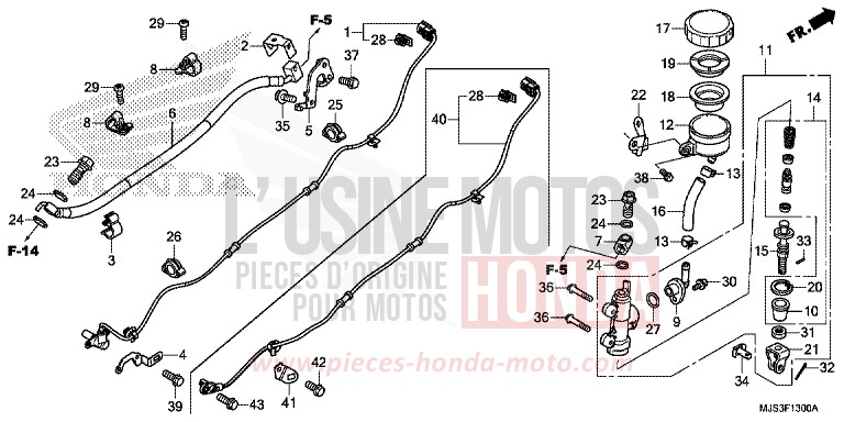 REAR BRAKE MASTER CYLINDER for NC750J MAT BALLISTIC BLACK METALLIC (NHA86B) from 2017