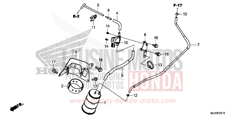 CANISTER for NC750J MAT BALLISTIC BLACK METALLIC (NHA86B) from 2017