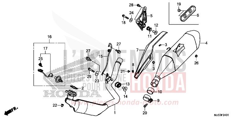 EXHAUST MUFFLER (NC750JH) for NC750J MAT BALLISTIC BLACK METALLIC (NHA86B) from 2017