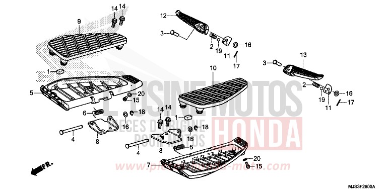 STEP for NC750J MAT BALLISTIC BLACK METALLIC (NHA86B) from 2017