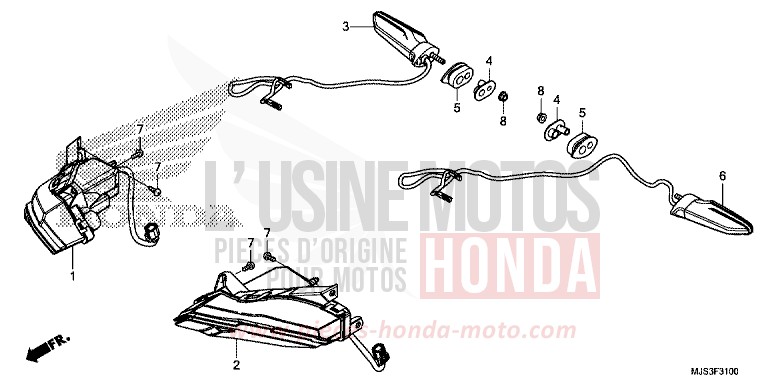 WINKER for NC750J MAT BALLISTIC BLACK METALLIC (NHA86B) from 2017