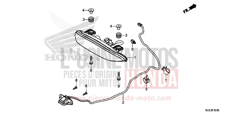 TAILLIGHT for NC750J MAT BALLISTIC BLACK METALLIC (NHA86B) from 2017