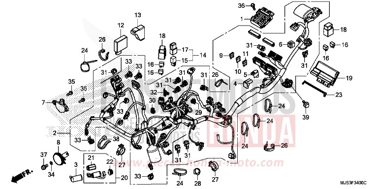 WIRE HARNESS for NC750J MAT BALLISTIC BLACK METALLIC (NHA86B) from 2017