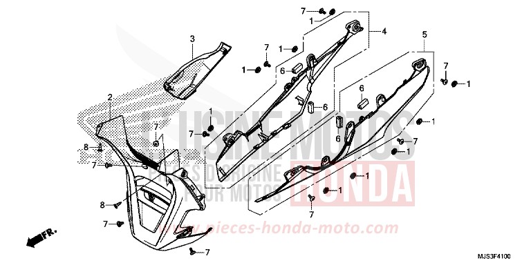 UNDER COWL for NC750J MAT BALLISTIC BLACK METALLIC (NHA86B) from 2017