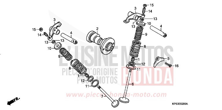 CAMSHAFT/VALVE for CRF230F EXTREME RED (R292) from 2007