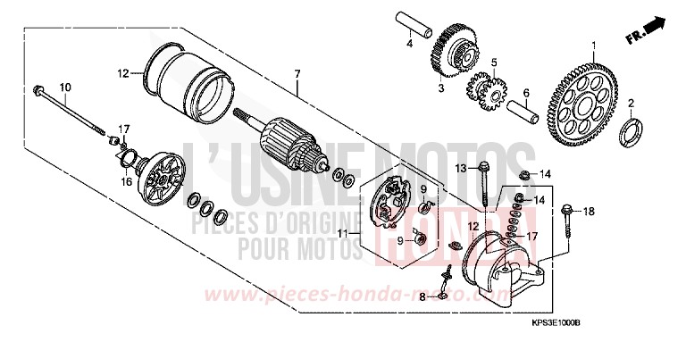 STARTING MOTOR (CRF230F3/4/5/6/7) for CRF230F EXTREME RED (R292) from 2007