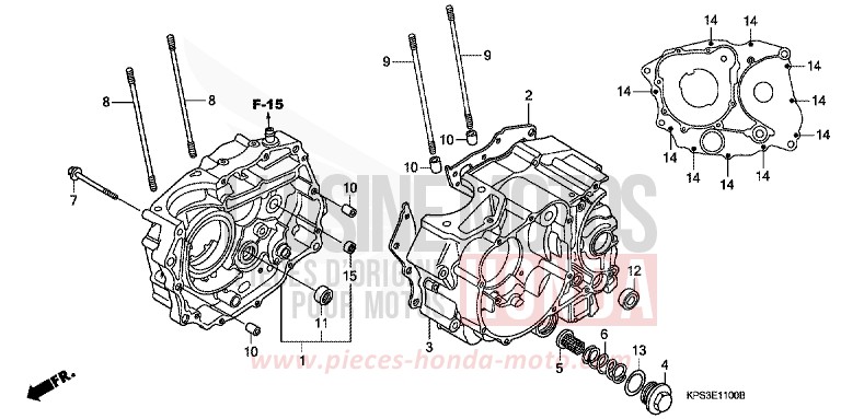 CRANKCASE for CRF230F EXTREME RED (R292) from 2007