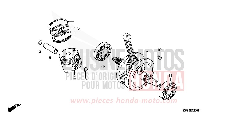 CRANKSHAFT/PISTON for CRF230F EXTREME RED (R292) from 2007